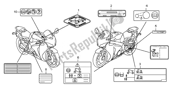 Todas las partes para Etiqueta De Precaución de Honda CBR 1000 RA 2010