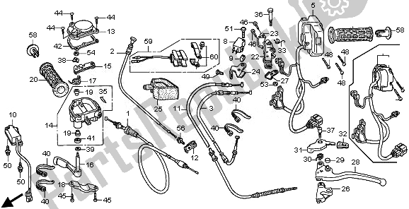 Tutte le parti per il Maniglia Leva E Interruttore E Cavo del Honda TRX 500 FE Foretrax Foreman ES 2010