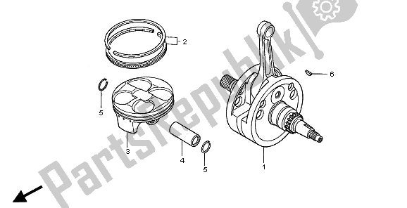 All parts for the Crankshaft & Piston of the Honda CRF 250R 2008