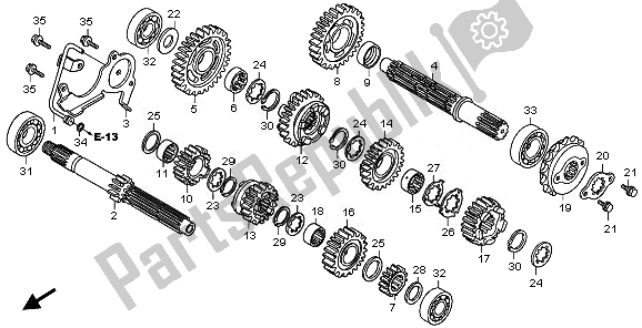 All parts for the Transmission of the Honda XL 700 VA Transalp 2008