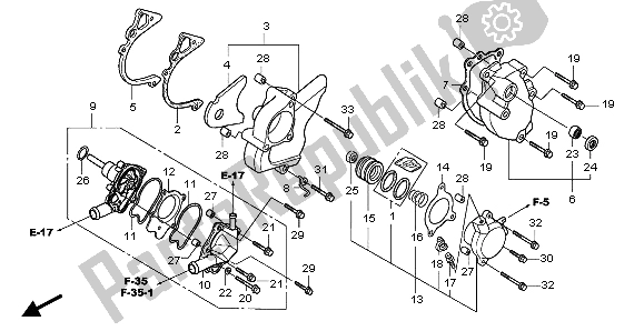 Todas las partes para Bomba De Agua de Honda CBR 1000 RR 2007