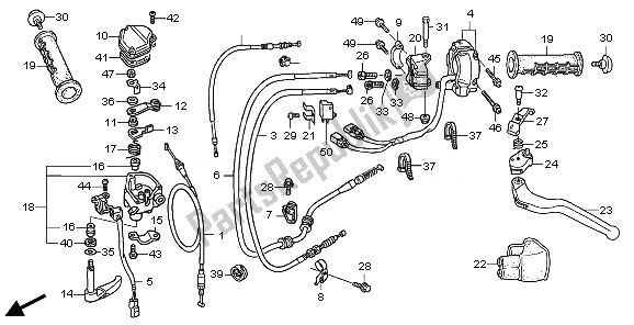 Todas as partes de Alavanca De Manivela E Interruptor E Cabo do Honda TRX 450 ER 2008