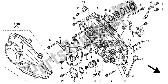 All parts for the Right Crankcase Cover of the Honda NC 700D 2012