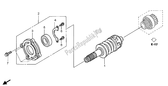 All parts for the Primary Shaft of the Honda ST 1300A 2006