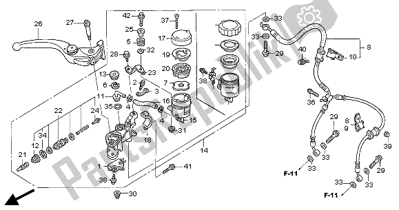 All parts for the Fr. Brake Master Cylinder of the Honda CBR 1000 RR 2004