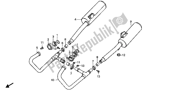 Todas las partes para Silenciador De Escape de Honda CB 450S 1988