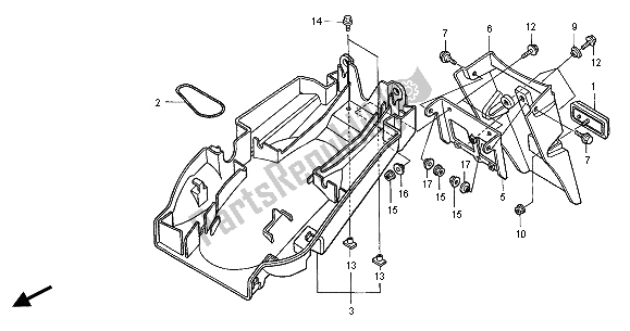 All parts for the Rear Fender of the Honda CB 600F Hornet 2001