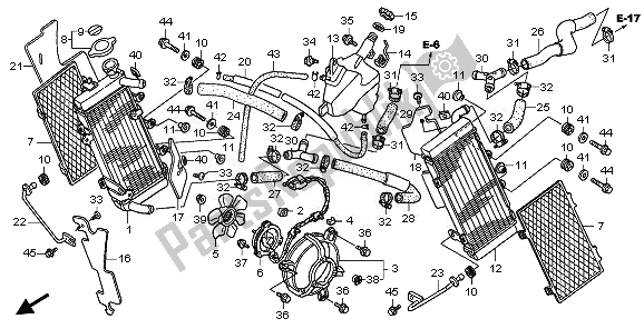 Alle onderdelen voor de Radiator van de Honda XL 1000V 2011