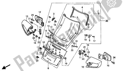 Tutte le parti per il Schermo Del Vento del Honda ST 1100A 1994