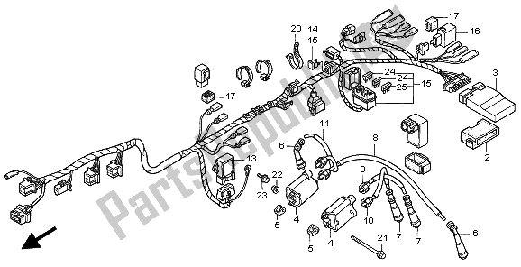 All parts for the Wire Harness of the Honda CB 750F2 1999