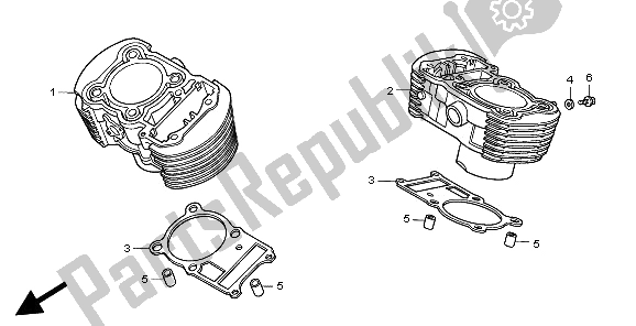 All parts for the Cylinder of the Honda VT 750C 1997