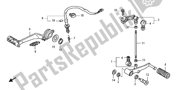 Tutte le parti per il Pedale del Honda CB 600F Hornet 2012