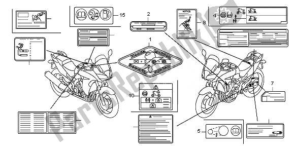 All parts for the Caution Label of the Honda CBF 1000 FA 2011