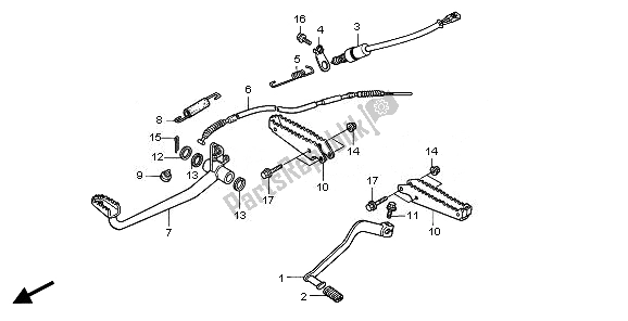 Alle onderdelen voor de Pedaal & Stap van de Honda TRX 250 EX 2008