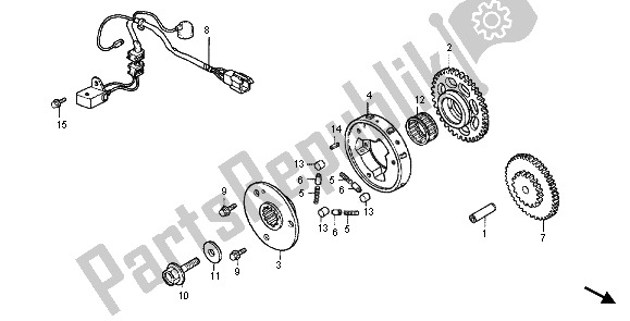 Toutes les pièces pour le Générateur D'impulsions Et Embrayage De Démarrage du Honda RVF 400R 1996