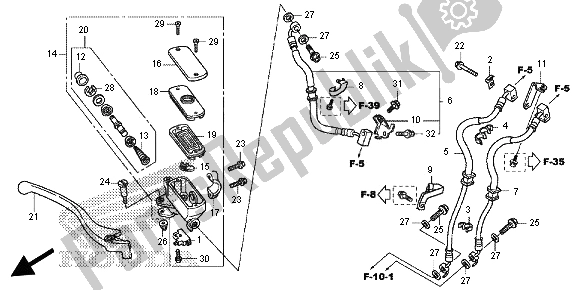 All parts for the Fr. Brake Master Cylinder of the Honda NC 700 SD 2012