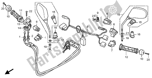 Tutte le parti per il Interruttore E Cavo E Specchio del Honda SH 300A 2011