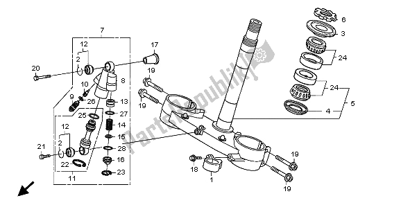 Todas as partes de Haste De Direção E Amortecedor De Direção do Honda CRF 250R 2009