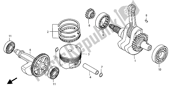 Tutte le parti per il Albero Motore E Pistone del Honda XR 650R 2007