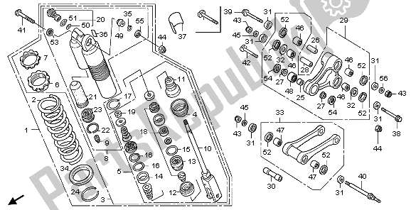 All parts for the Rear Cushion of the Honda CRF 250X 2006