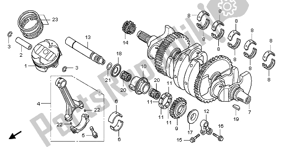 All parts for the Crankshaft & Piston of the Honda CBR 1000 RR 2009