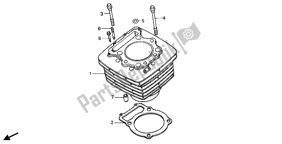 All parts for the Cylinder of the Honda XR 600R 1986