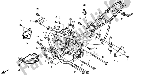 All parts for the Frame Body of the Honda CRF 250L 2015