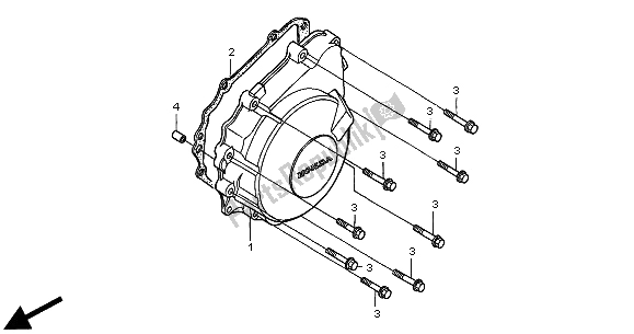 All parts for the Generator Cover of the Honda CB 600F Hornet 2000