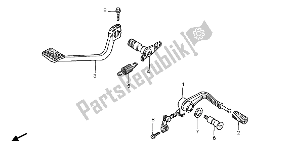 All parts for the Pedal of the Honda GL 1800 Airbag 2007