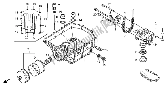 All parts for the Oil Pump of the Honda XL 1000V 2009