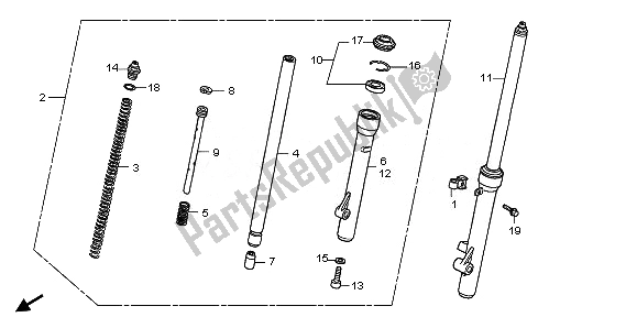 Toutes les pièces pour le Fourche Avant du Honda CRF 70F 2011