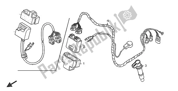 All parts for the Wire Harness of the Honda CRF 250R 2005