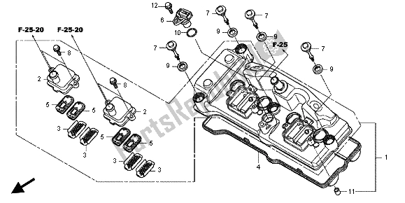 All parts for the Cylinder Head Cover of the Honda CBR 1000 RA 2013