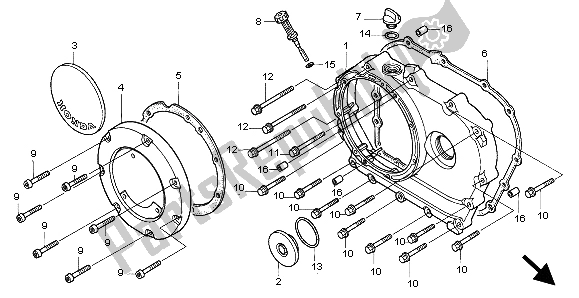 Todas las partes para Tapa Del Cárter Derecho de Honda VT 1100C2 1998