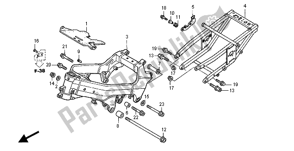 Tutte le parti per il Corpo Del Telaio del Honda VFR 800 FI 1998