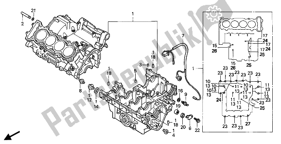 All parts for the Crankcase of the Honda CBR 900 RR 1994