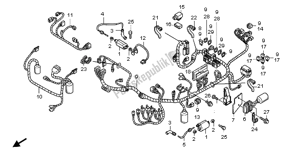 Todas las partes para Mazo De Cables Y Bobina De Encendido de Honda NT 700 VA 2006