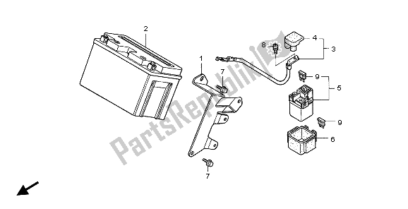 All parts for the Battery of the Honda FMX 650 2007