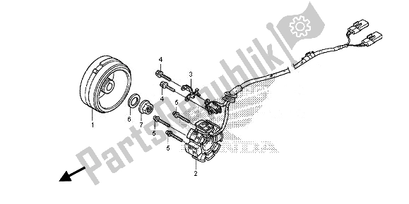 All parts for the Generator of the Honda CRF 150R SW 2014