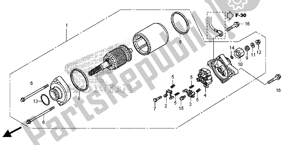 Todas las partes para Motor De Arranque de Honda TRX 420 FE Fourtrax Rancher 4X4 ES 2013
