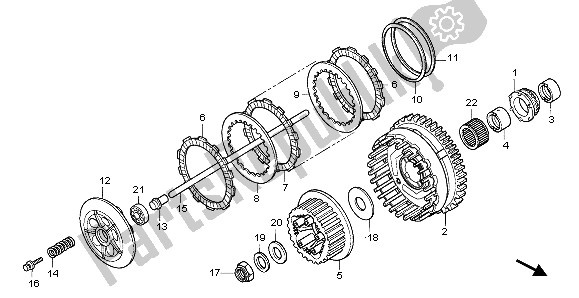 All parts for the Clutch of the Honda CBF 1000S 2007