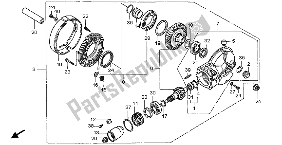 All parts for the Final Driven Gear of the Honda NT 650V 1999