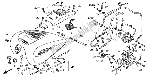 Tutte le parti per il Serbatoio Di Carburante del Honda VTX 1800C1 2006