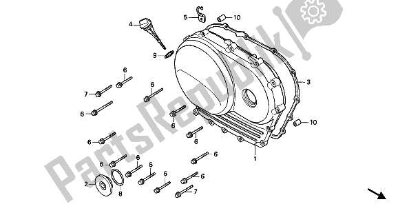 Todas las partes para Tapa Del Cárter Derecho de Honda PC 800 1989