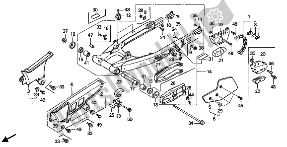 Tutte le parti per il Forcellone E Catena del Honda XR 250R 1988