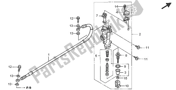 Todas las partes para Rr. Cilindro Maestro Del Freno de Honda CRF 250R 2005