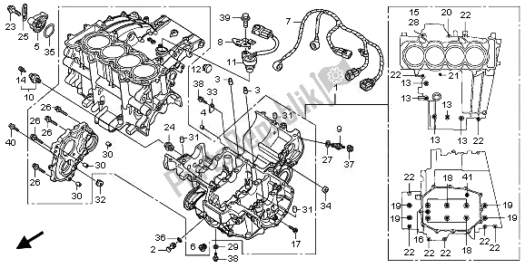 Toutes les pièces pour le Carter du Honda CBF 1000A 2008