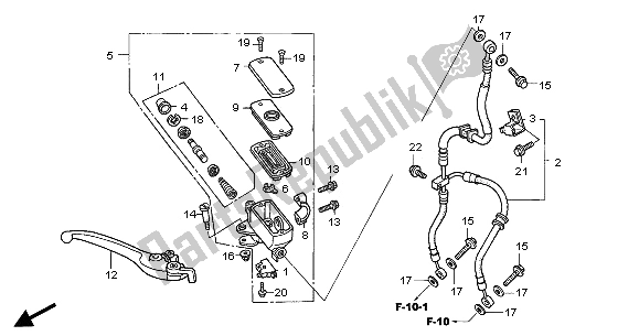 Todas as partes de Fr. Cilindro Mestre De Freio do Honda CBF 600S 2005