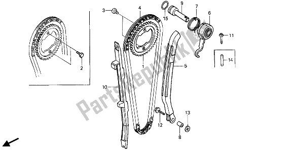 Todas las partes para Cadena De Levas Y Tensor de Honda XBR 500 1987