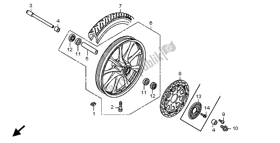 Todas las partes para Rueda Delantera de Honda VT 1300 CXA 2010